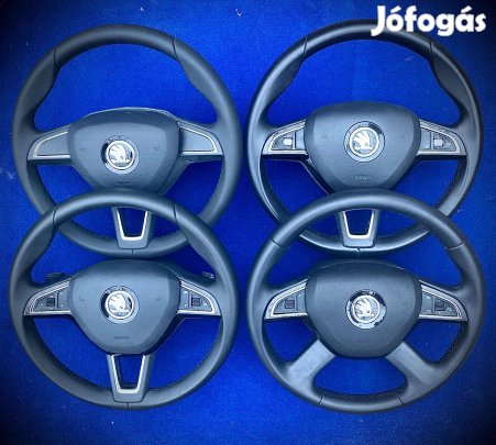 Skoda Octavia Fabia Superb Yeti Kamiq Kodiaq Karoq Enyaq bőrkormány