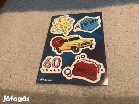 Skoda Octavia retro képeslap & matrica