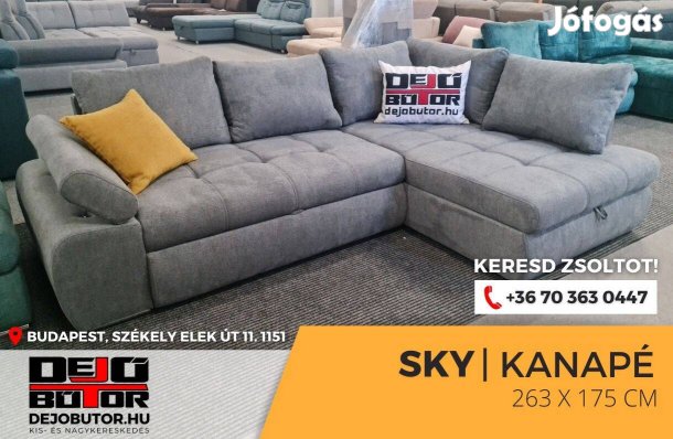 Sky casa 23 szürke bútor sarok kanapé ülőgarnitúra 265x175 cm