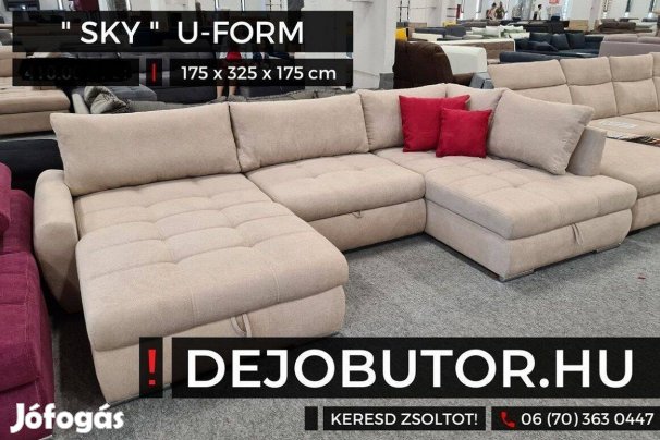 Sky ualak kanapé ülőgarnitúra 325x325x175 cm ágyazható bézs