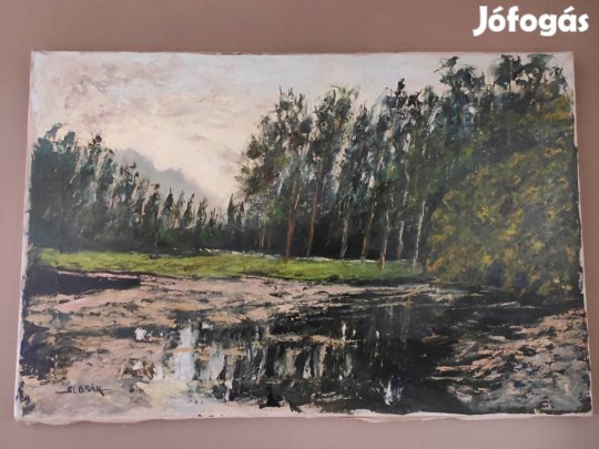 Slosár Károly tájkép olajfestmény