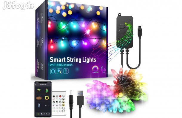 Smart Wi-Fi Bluetooth 50 RGB LED fényfüzér - USB - 5 m