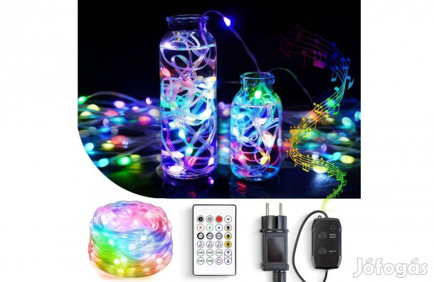 Smart fényfüzér Bluetooth - 100-240V - 66 RGB LED - 10 m