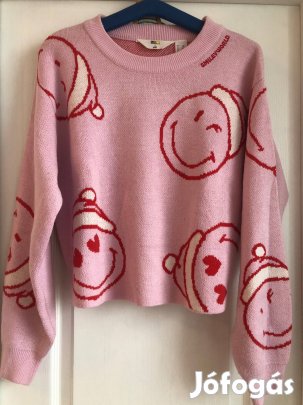 Smiley L méretű, női rövid derekú kötött pulcsi