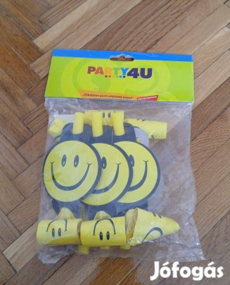 Smiley party anyósnyelv 6 db buli party kellékek