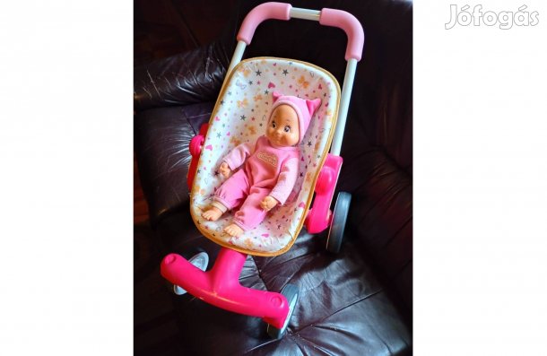 Smoby minikiss puszit adó puhatestű baba kocsijában eladó