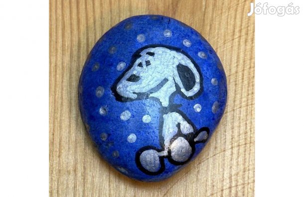 Snoopy dog festett kavics kő ásvány 6 cm