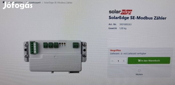 Solaredge Modbus + 3db lakat PV, Napelem