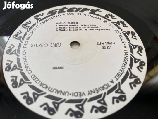 Solaris - Marsbéli krónikák (1984) LP VG+/VG+