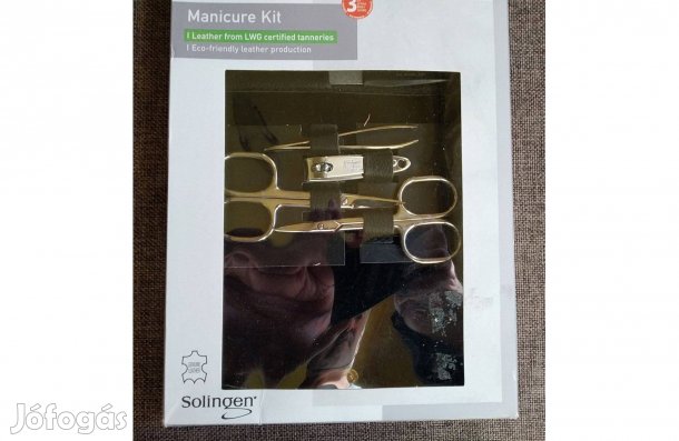 Solingen Manikűr Készlet Bőr Fekete Új