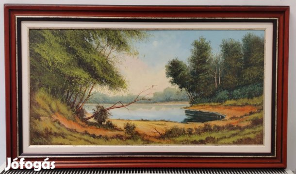 Solymos Tamás festmény: képméret: 40x80 cm, keretezett méret: 50x90 cm