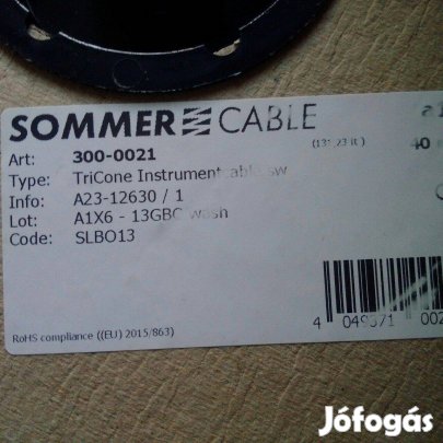 Sommer Cabel Tricon MK2 hangszerkábel