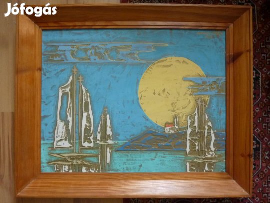 Somogfyi istván festmény, vitorlások tihanynál eladó