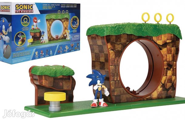 Sonic a sündisznó - Green hill zone pálya játékszett figurával Jakks