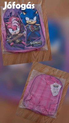 Sonic mintás kislány ovis méretű hátizsák