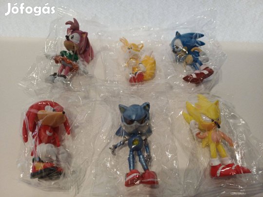 Sonic műanyag figura szett 6 db Tortadísz Új Készleten számlával