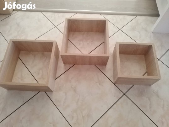 Sonoma bútorlapos 3 darabból álló polc, variálható (újszerű)