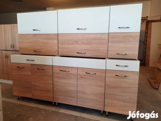 Sonoma-fehér fényes konyhabútor (AN130)