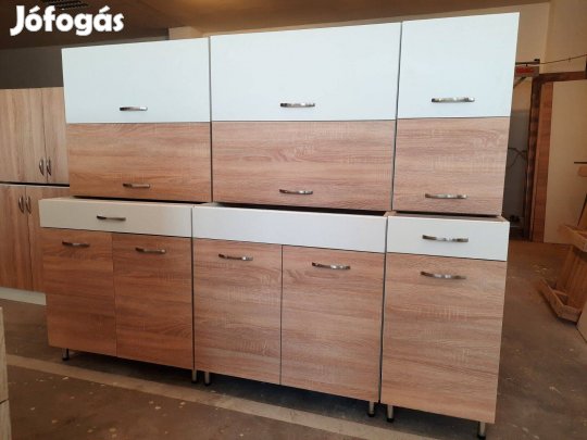 Sonoma-fehér fényes konyhabútor (AS130)