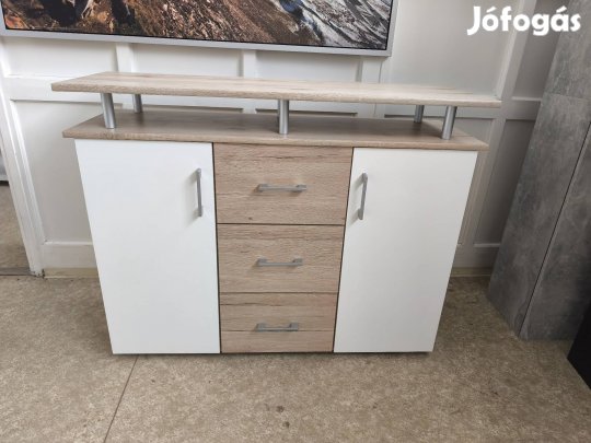 Sonoma fehér színű 2ajtós 3fiókos komód