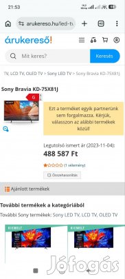 Sony Bravia 75" (189 cm) 4K Smart Wifi Google TV.