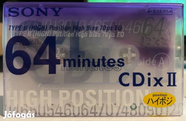 Sony CDix II 64 1998 chrome Japan bontatlan, új magnókazetta, audio ka