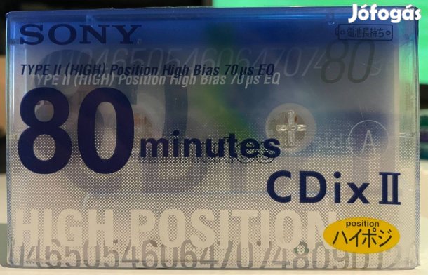 Sony CDix II 80 1998 chrome Japan bontatlan, új magnókazetta, audio ka