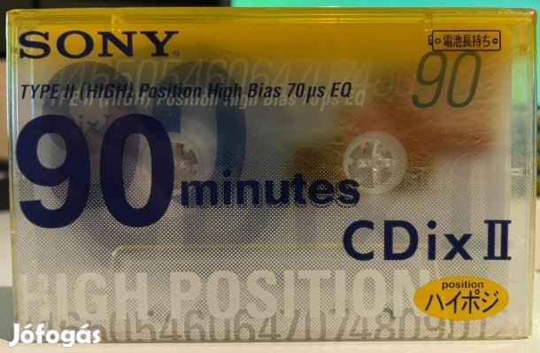 Sony CDix II 90 1998 chrome bontatlan, új magnó kazetta, audio kazetta