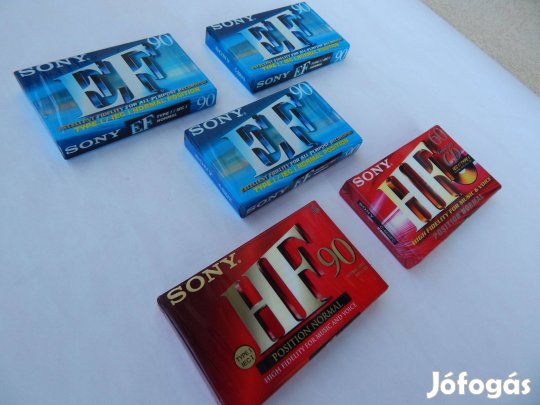 Sony EF és HF Audió Kazetták 5 Darabos szettben Bontatlan Új