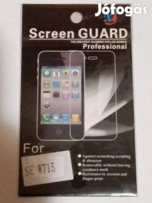 Sony Ericsson W715 mobiltelefonhoz képernyővédő fólia védőfólia