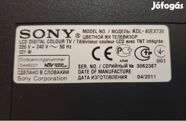 Sony Kdl-40EX720 LED Tv eladó hibás Tcon elkelt!