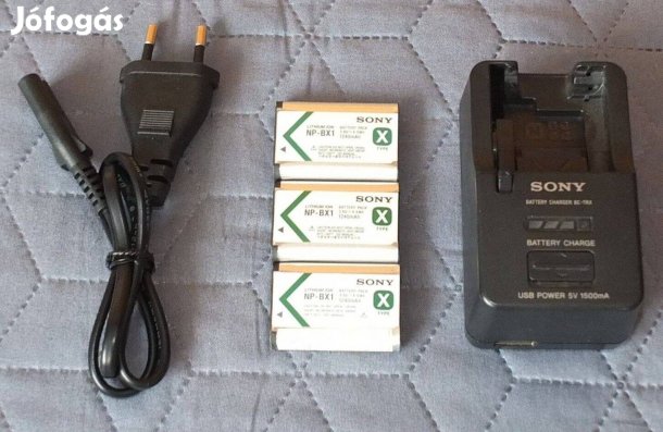 Sony NP-BX1 3 db gyári akkumulátr és BC-Trx töltő féláron
