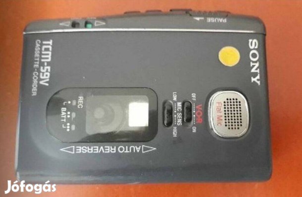 Sony TCM-59V kazettás diktafon Japán minőség, VOR funkcióval