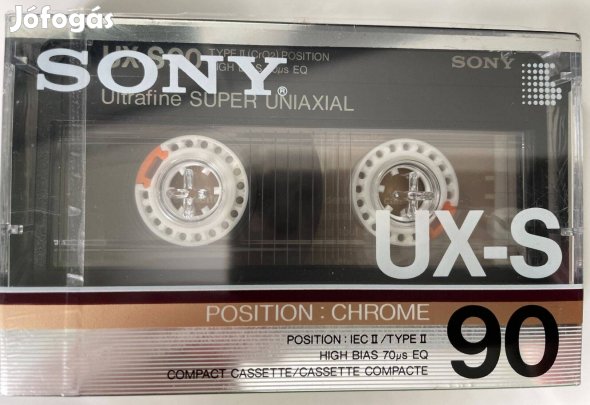Sony UX-S 90 1986 chrome bontatlan, új magnó kazetta, audio kazetta