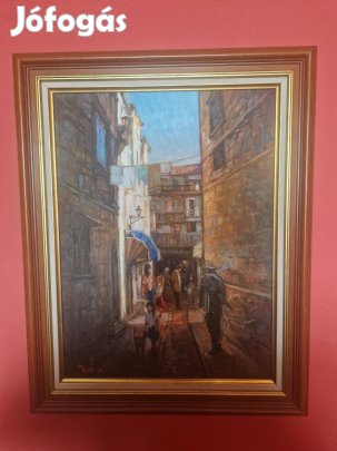 Soós Tibor Trogírban szignózott, zsűrizett olajfestmény