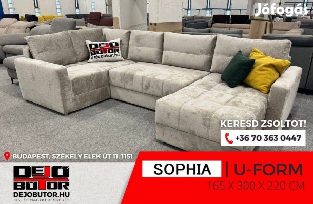 Sophia sarok kanapé ualak ülőgarnitúra 165x300x220cm grey ágyazható