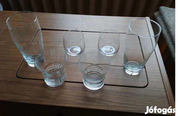 Sörös 2db, boros 2db, martinis 2 db pohár