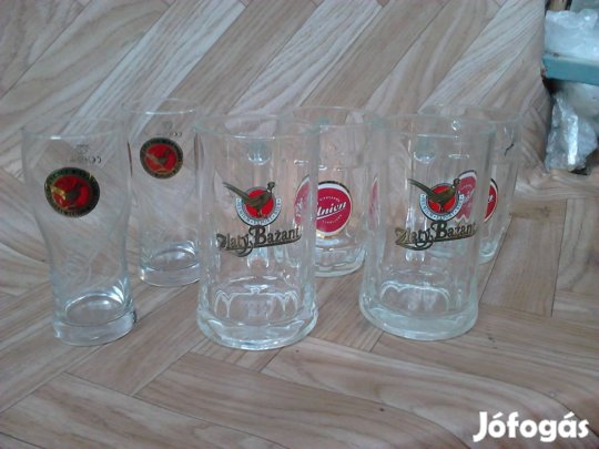 Sörös korsó készlet , pohár , 6 db , új