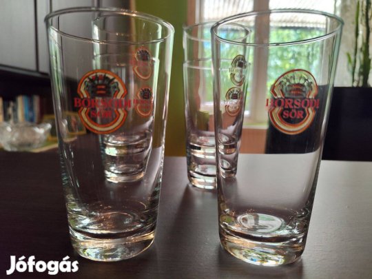 Sörös pohár Borsodi retró 6 db