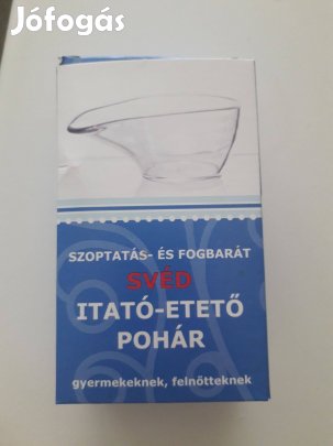 Sosem használt svéd etető-itató pohár