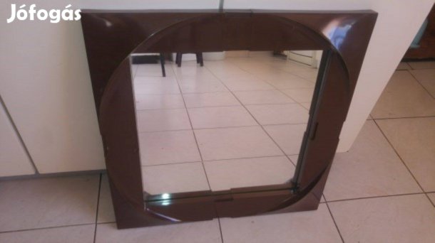 Sötét barna műanyag keretes tükör 60x60cm