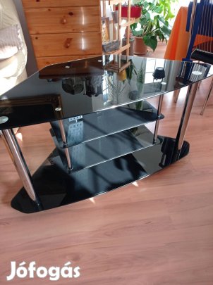 Sötét füstüveg gurulós  asztal 