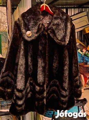 Sötét melegbarna gyönyörű, elegáns, könnyű, műszőrme bunda