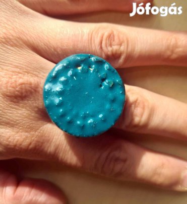 Sötét türkíz szín kerámia gyűrű