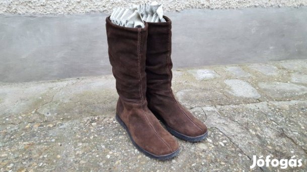 Sötétbarna Street Life női msz béléses velúr bőrcsizma (39)