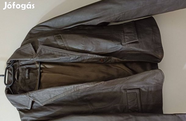 Sötétbarna női bőr blézer (42)