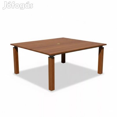 Sötétbarna tárgyalóasztal, konferencia asztal, 160x160 cm - használt