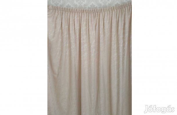 Sötétítő függöny új, világos drapp, nonfiguratív mintával 262 cmx450cm