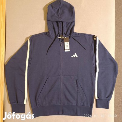 Sötétkék Adidas Sportswear 'Essentials' kapucnis szabadidős dzseki M-s