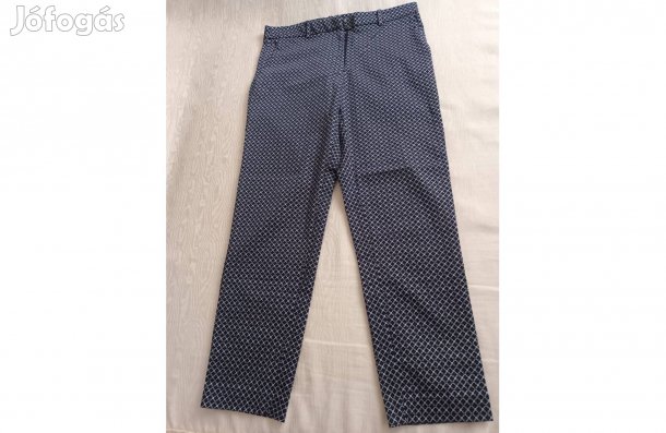 Sötétkék- fehér apró mintás női nadrág